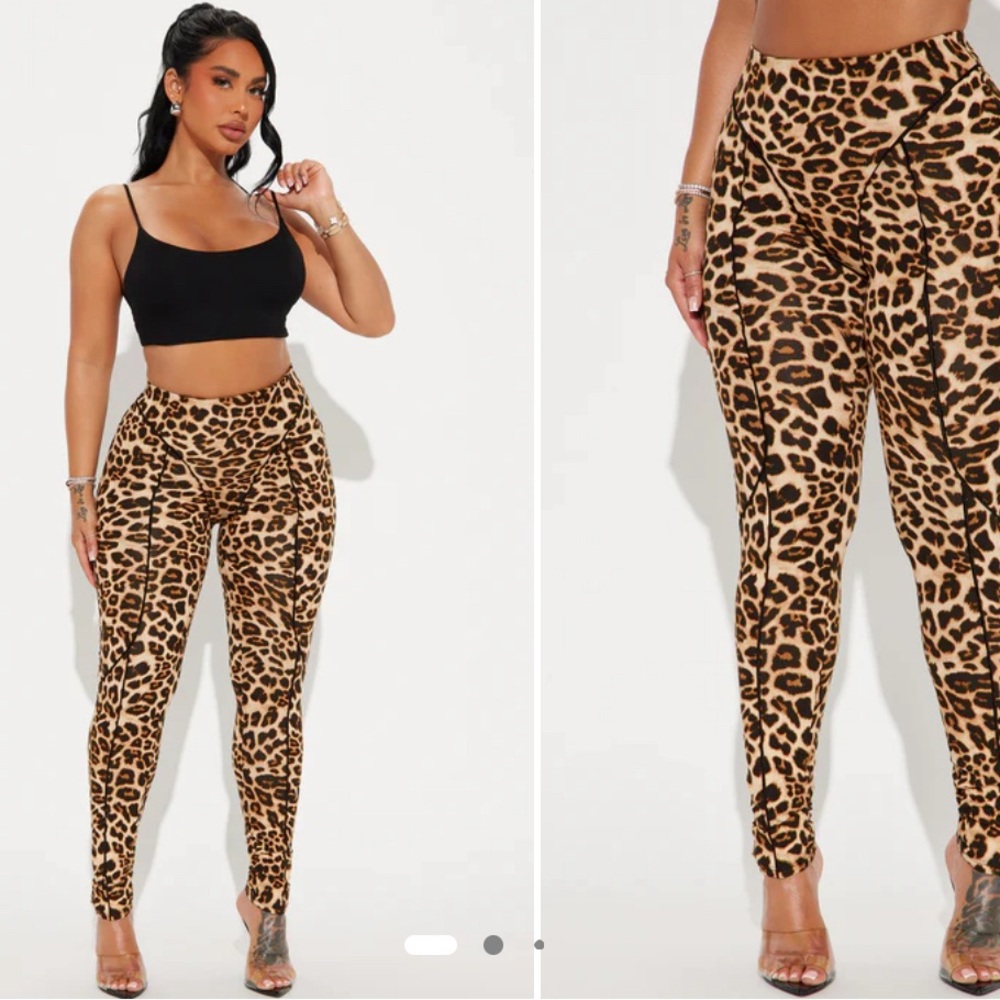 Fashion Nova Brown and Black Leopard Print Leggings